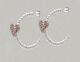 Harley-davidson Women's Pink Heart Bar & Shield Hoop Earrings Hde0548