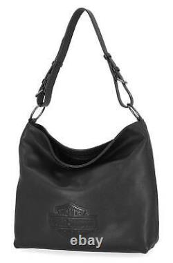 Harley-Davidson Women's Rebel Pebble Bar & Shield Bucket HOBO Purse, Black