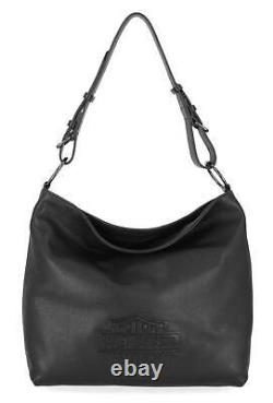 Harley-Davidson Women's Rebel Pebble Bar & Shield Bucket HOBO Purse, Black