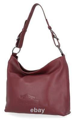 Harley-Davidson Women's Rebel Pebble Bar & Shield Bucket HOBO Purse, Oxblood