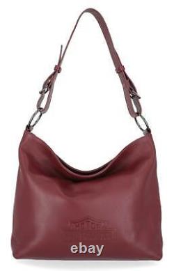 Harley-Davidson Women's Rebel Pebble Bar & Shield Bucket HOBO Purse, Oxblood