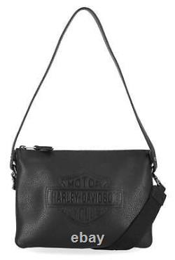 Harley-Davidson Women's Rebel Pebble Bar & Shield Crossbody Bag Black