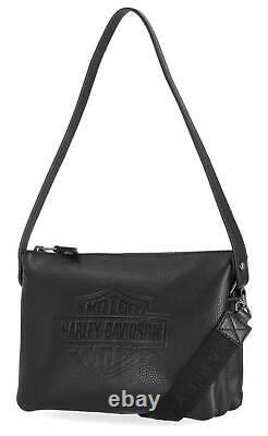 Harley-Davidson Women's Rebel Pebble Bar & Shield Crossbody Bag Black