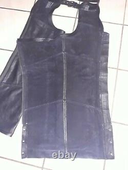 Harley Davidson Women's Size Large Bar And Shield Black Leather Chaps