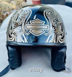 Harley Davidson Women's Tribal Bar & Shield Half Helmet Size Large/Ear Guards