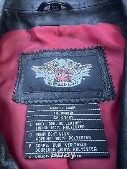 Harley Davidson Women's Tribal Bar & Shield Leather Vest/Stitched/Studded/XS