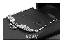 Harley-Davidson Womens Necklace, Bar & Shield Crystal Winged, Silver HDN0288