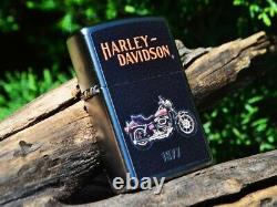 Harley Davidson Zippo Lighter 1977 FXS 1200 Low Rider Bar and Shield Rare