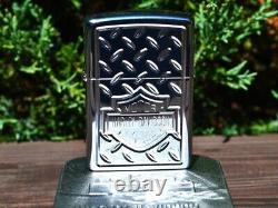 Harley Davidson Zippo Lighter Deep Carved Diamond Plate Bar & Shield Rare