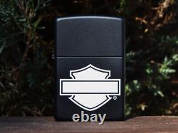 Harley Davidson Zippo Lighter Open Bar Shield European Rare