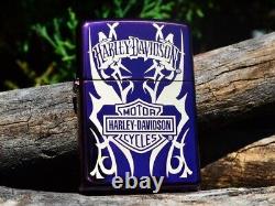 Harley Davidson Zippo Lighter Tribal Bar and Shield Purple Abyss RARE