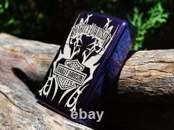 Harley Davidson Zippo Lighter Tribal Bar and Shield Purple Abyss RARE