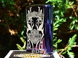 Harley Davidson Zippo Lighter Tribal Bar and Shield Purple Abyss RARE