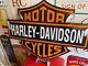 Harley Davidson Large Porcelain Motorcycle Bar Shield Sign 31.5 X 24 Convex