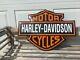 Harley Davidson Large Porcelain Motorcycle Bar Shield Sign 31.5 X 24 Convex