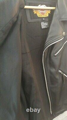 Harley Davidson leather jacket M black basic skins bar shield, rare classic USA