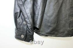 Harley Davidson leather shirt jacket Men's XL black bar shield snap 98111-98VM