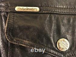 Harley Davidson leather shirt jacket bar shield Moto Mens Vintage-Medium