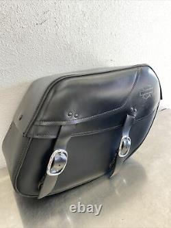 Harley Dyna Bar & Shield Leather Saddle Bags Fits 2002 2017 90369-06D J59