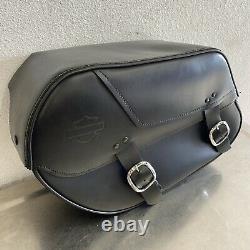 Harley Dyna Bar & Shield Leather Saddle Bags Fits 2002 2017 90369-06D J59