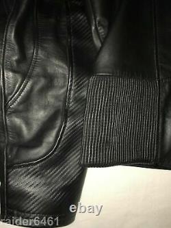 Harley Embossed Spell-Out / Bar & Shield Leather Jacket Men's Lrg 97009-04VM EUC