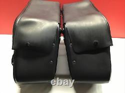 Harley OEM 02-17 Dyna Bar & Shield Leather Saddlebags