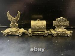 Harley Pewter Mini Train Boxcar 2001 Starter Eagle 2002 Oil Can Bar & Shield