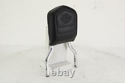 Harley Softail Sissy Bar Upright with Embossed Bar Shield Logo Low Backrest Pad