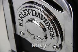 Harley Softail Sissy Bar Upright with Embossed Bar Shield Logo Low Backrest Pad