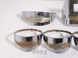 Harley Sportster Lens Visor Lid Set Chrome Bar Shield Gold Eagle Wings