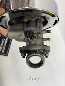 Harley Zenith stock carb carburetor with Bar & Shield cover