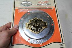 Harley chrome primary derby cover Bar & Shield medallion 25455-85 NOS EPS18473