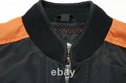 Harley davidson jacket M nylon black orange bar shield racing 97068-00V zip euc
