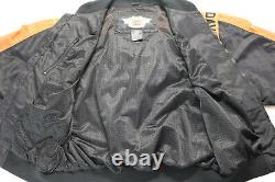 Harley davidson jacket XL black mens racing bar shield orange nylon bomber zip