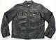 Harley Davidson Leather Jacket L Shifter Black Embossed Bar Shield Zip Vents