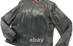 Harley davidson leather jacket m black classic 98153-09VW zip bar shield armor