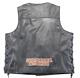 Harley Davidson Mens Pathway Vest L Black Leather Orange Snap Bar Shield Soft