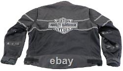 Harley davidson mens jacket 2XL black hi vis reflective armor hydration pockets