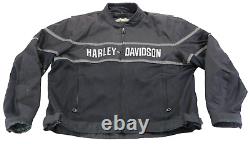 Harley davidson mens jacket 2XL black hi vis reflective armor hydration pockets