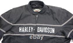 Harley davidson mens jacket 2XL black hi vis reflective armor hydration pockets