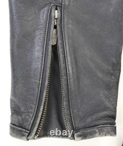 Harley davidson mens jacket 2XL black leather Classic vintage zip bar shield vtg