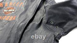 Harley davidson mens jacket 2XL black leather pathway vintage zip snap soft bar