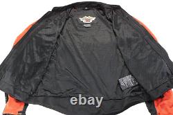 Harley davidson mens jacket 2XL black orange mesh bar shield stock reflective