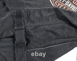 Harley davidson mens jacket 2XL black orange mesh bar shield stock reflective