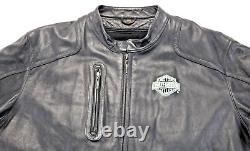 Harley davidson mens jacket 3XL black leather biker Classic liner bar shield vtg