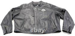 Harley davidson mens jacket 3XL black leather biker Classic liner bar shield vtg