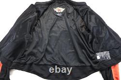Harley davidson mens jacket 3XL black orange mesh reflective stock bar shield