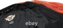 Harley davidson mens jacket 3XL black orange mesh reflective stock bar shield