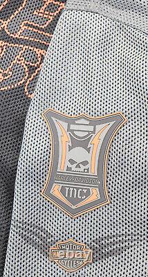 Harley davidson mens jacket 4XL black mesh Contention orange zip bar skull hook