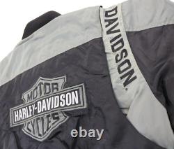 Harley davidson mens jacket 5XL black gray bar shield nylon bomber varsity zip